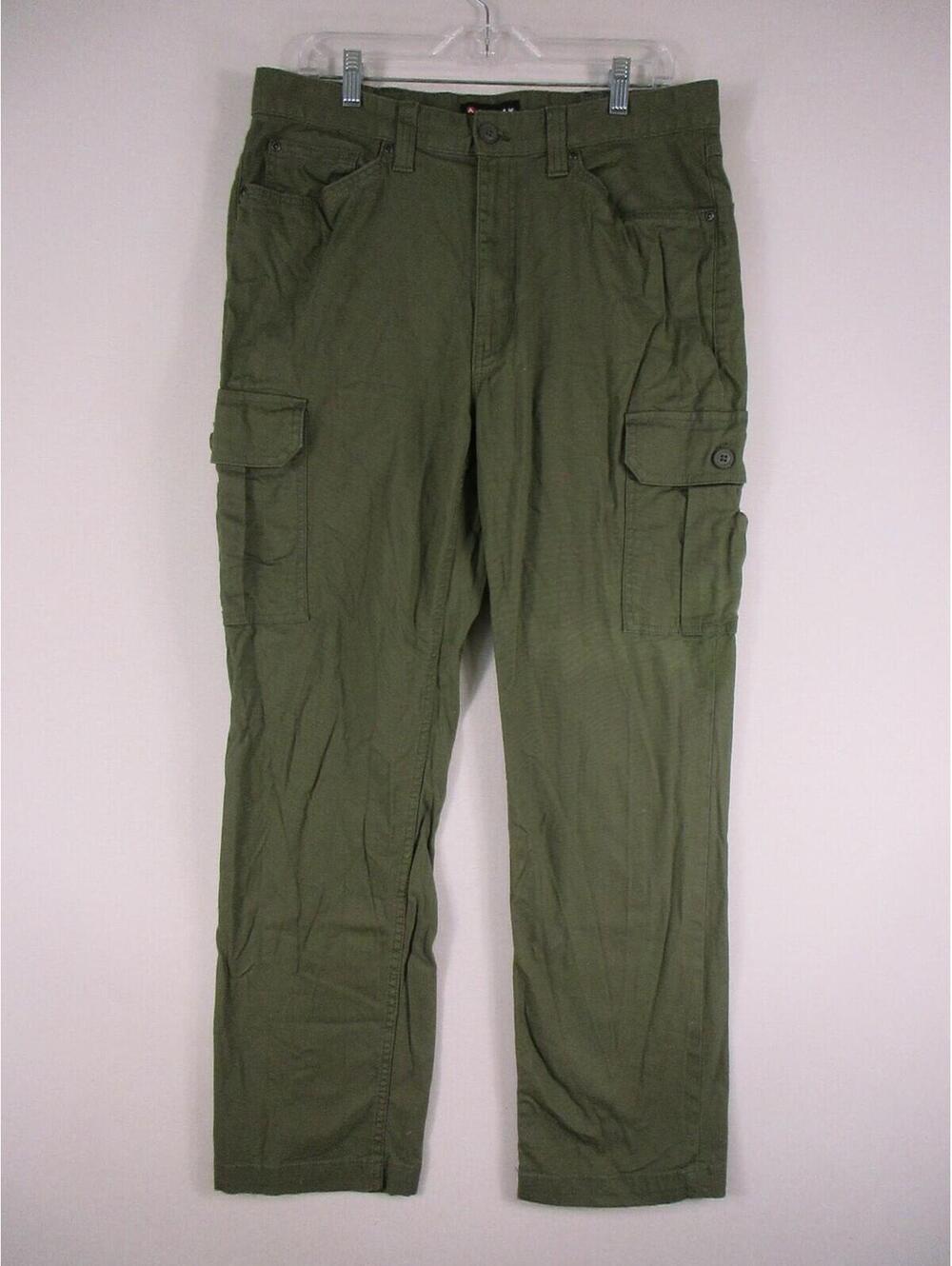 Airwalk Pants Mens 34 Cargo Olive Green 34x30 Button Flap Pocket Trousers Casual